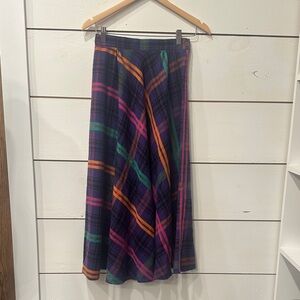 Vintage Plaid Women's Wool Skirt